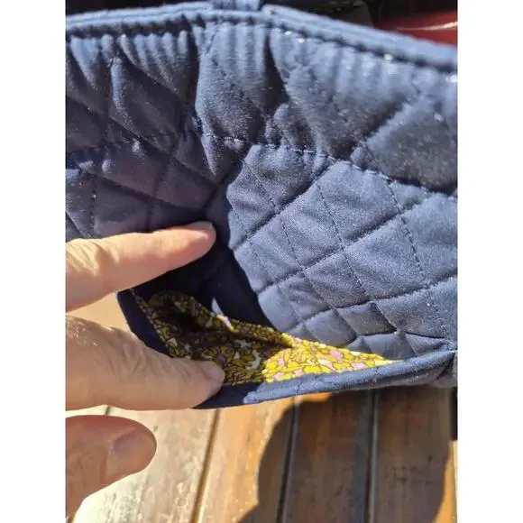 Vera Bradley Premium Cotton Small Original Tote Handbag, Peacoat, One Size, - Picture 5 of 7